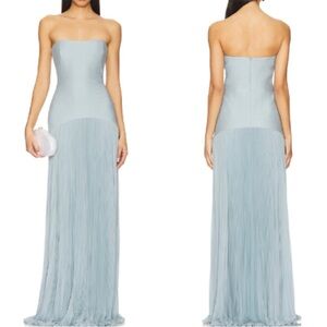 Alexis Sunniva Light Blue Strapless Maxi Dress